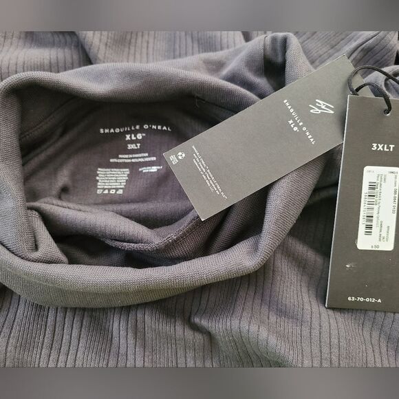 Shaquille O'Neal Drop Needle Big and Tall Men's Mock Neck Long Sleeve 3XLT - Picture 3 of 6